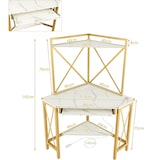 thumbnail of COSTWAY Schreibtisch mit Ladestation, Eck-Computertisch mit Tastaturablage und 2 Regalen, Bürotisch mit Metallgestell, Arbeitstisch