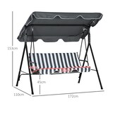 thumbnail of Outsunny - Hollywoodschaukel - 172Lx110Wx153Hcm - Grau+Weiß