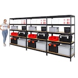 thumbnail of PROREGAL Mega Deal 3x Étagère charge lourde RIVET | HxLxP 180x120x45cm | 250kg par niveau | Noir | Lot d'étagères robustes de Garage Atelier Cave