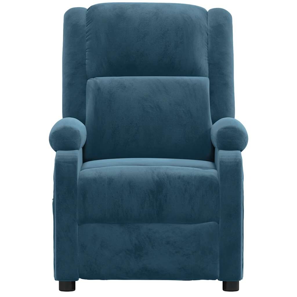 vidaXL Elektrischer Massagesessel Blau Samt