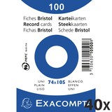 thumbnail of Exacompta - Réf. 10500SE - Carton de 40 Paquets 100 fiches sous film - bristol uni non perforé 74x105mm - Blanc