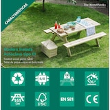 thumbnail of Mesa Picnic Jardín Madera Tratada Autoclave Strong 165, 2 Bancos, 164 x 150 x 75cm 6/8 Adultos, Espesor 20/28 mm, Normativas EN581 y FSC The HomeWeeks
