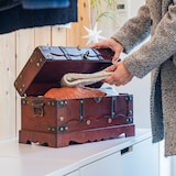 thumbnail of HMF Schatztruhe aus Holz, große Schatzkiste mit dekorativem Schloss, Aufbewahrungs- & Präsentationsbox, 40 x 19 x 22 cm, Frankreich