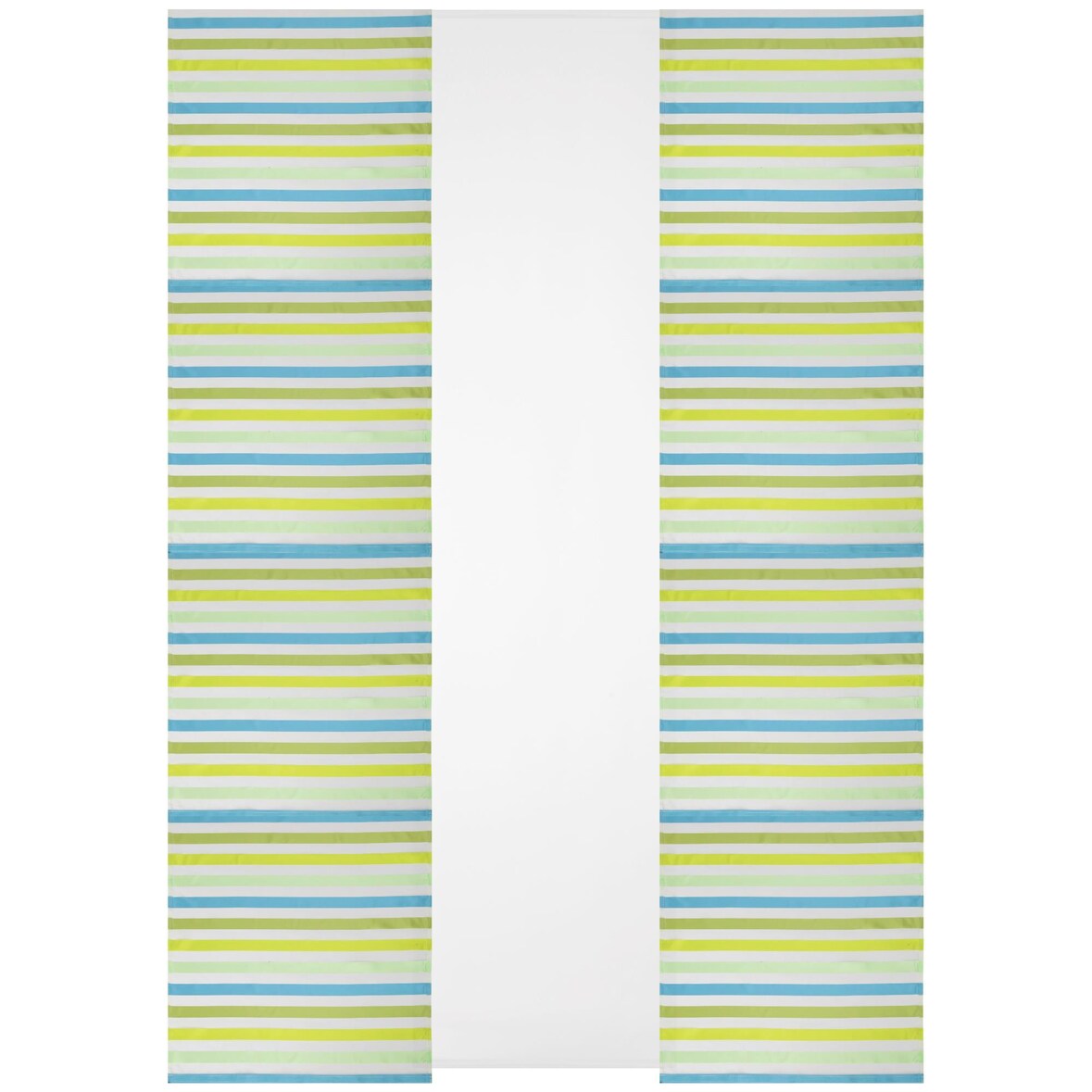 Schiebegardine Elena 3er Set Gestreift (190) ohne Zubehör Petrol Grün