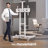 thumbnail of ONKRON Soporte TV con ruedas para pantallas de 40”-70" hasta 45,5 kg Soporte TV móvil Max VESA 600x400 Altura Ajustable TS1552-W Blanco
