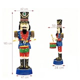 thumbnail of COSTWAY Statuetta di Schiaccianoci natalizio, grande, 185 cm Decorazione natalizia illuminata XXL, statuetta natalizia con tamburo e 100 luci LED