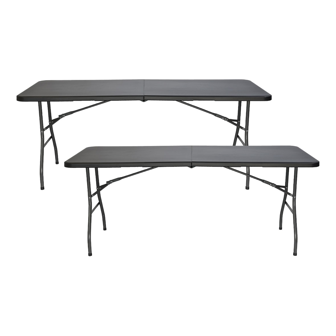 Conjunto de 2 Mesas Dobráveis ​​Portáteis de Resina 180cm 7house