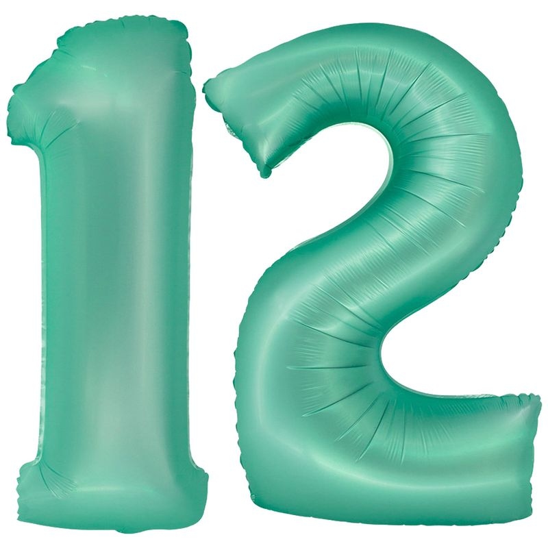 XL Folienballon mint grün Zahl 12