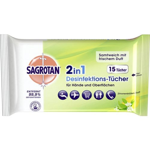 Sagrotan Zitronenblüten-Reinigungstücher 15 Stück