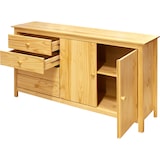 thumbnail of Möbilia Kommode | 4 Schubladen | 2 Türen | Kiefer-Holz massiv | B 150 x T 40 x H 80 cm | natur | 19020008 | Serie KOMMODE