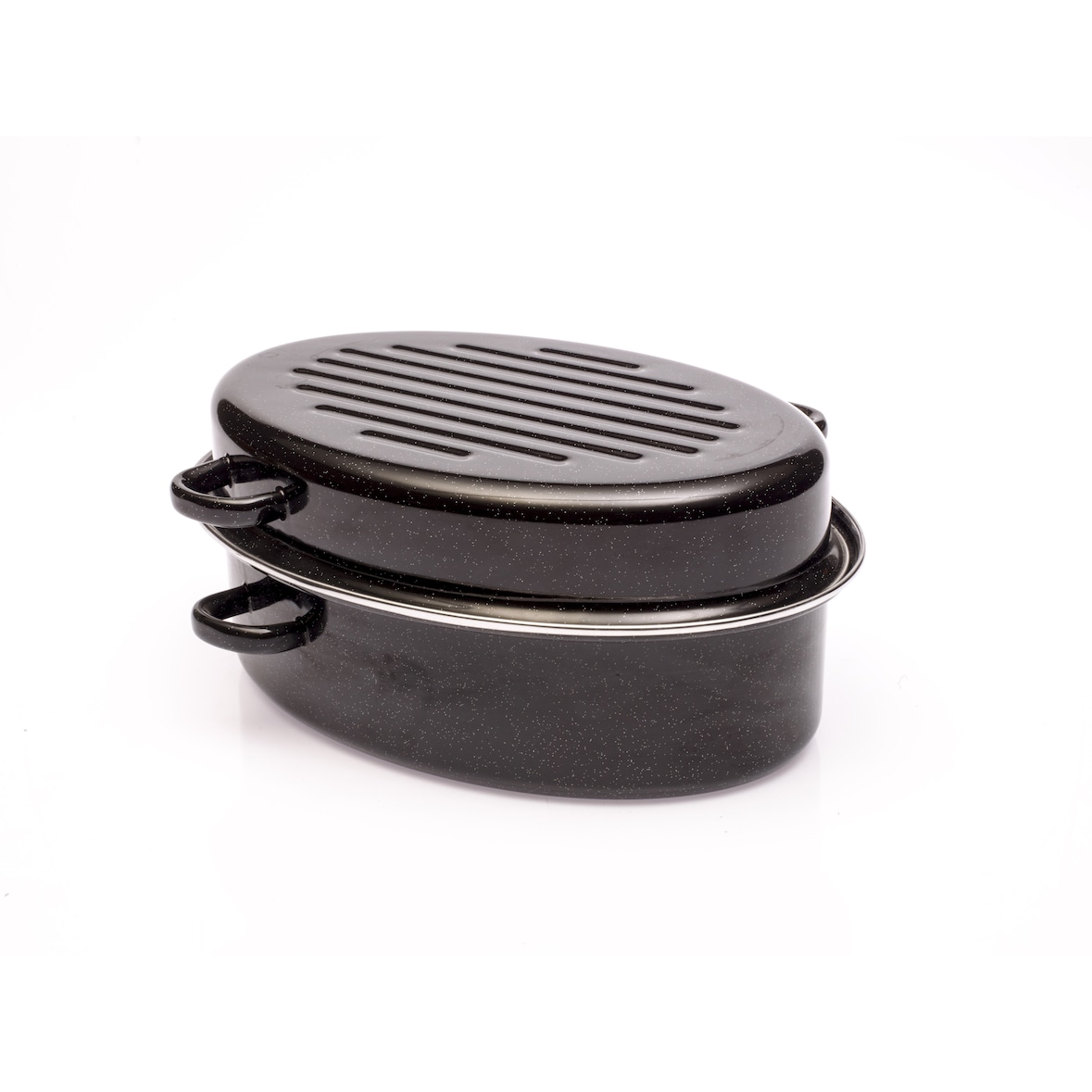 Baumalu Cocotte ovale / roaster émail avec couvercle - 6,3 litres - 38 cm noir 383955