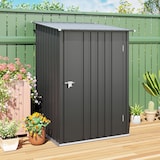 thumbnail of Cobertizo de jardín 0,92 m² 100x103x160 cm caseta de jardín metálica con 1 puerta y cerradura para almacenamiento de herramientas gris oscuro