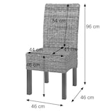 thumbnail of Lote de 2 sillas de comedor silla de mimbre M69 silla BALI mimbre banana ~ oscuro, sin cojín