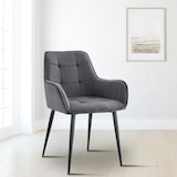thumbnail of Lote de 2 sillas de comedor de terciopelo Ferndale Gris oscuro