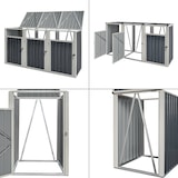 thumbnail of Helloshop26 - 3-teiliger Müllcontainer mit Grifftüren 121 x 219 x 82 cm anthrazitgrau 03_0006695