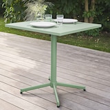 thumbnail of Table de terrasse carrée bistro inclinable en acier vert sauge 70cm - Oviala