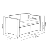 thumbnail of SP Berner Set de Muebles de Jardín y Terraza Diva Wengue Sofá 2 Plazas, 2 Sillones y Mesa de Centro con Almacenaje