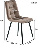 thumbnail of Essgruppe Esstisch mit 4 Stühlen 117x68x75 cm MDF Tischplatte in Marmoroptik Braun Samt Polster Metallbeine modern für Küche und Esszimmer