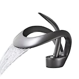 thumbnail of NAVIS | Grifo de baño en cascada de diseño negro | Grifo de fregadero de acero inoxidable de primera calidad | Mezclador hotel 2 conexiones