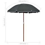 thumbnail of Parasol de jardin avec mât en acier 180 cm anthracite Modèle Terrasse Horizon Max