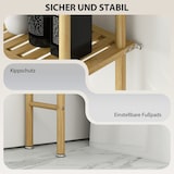 thumbnail of Toilettenregal Bambus Naturholz 69x26x181 cm mit 3 belüfteten Ablagen, verstellbaren Füßen und Umkippschutz, platzsparend über WC