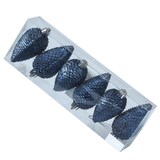 thumbnail of Christbaumschmuck Baumschmuck Tannenzapfen bruchfest glitzernd 8cm blau 6St.