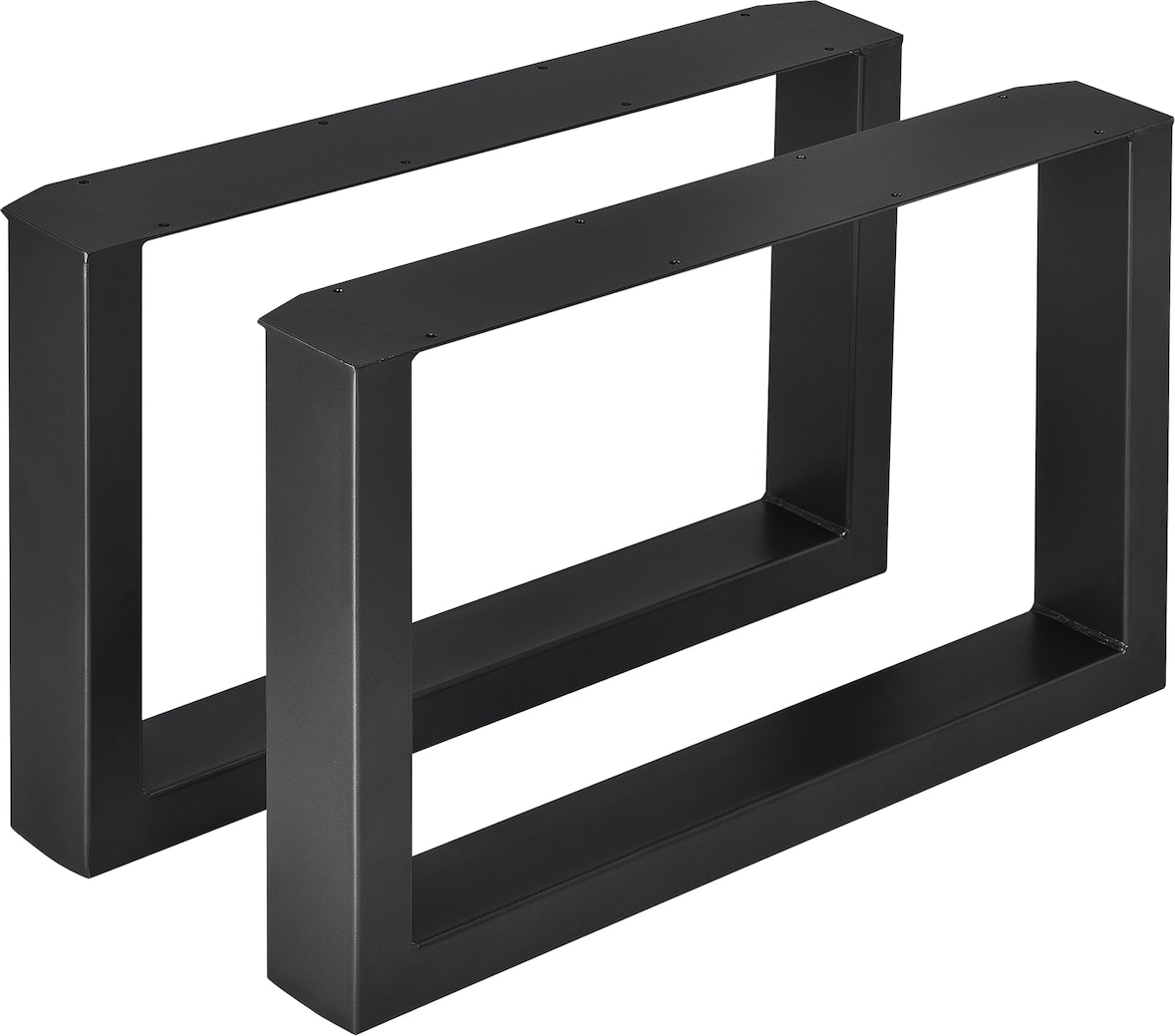 Helloshop26 - Set aus 2 rechteckigen Tischbeinen aus Metall 64 cm schwarz 03_0003673
