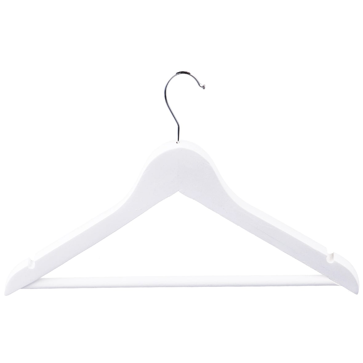 Gruccia appendiabiti con asta appendi pantaloni in legno colore bianco