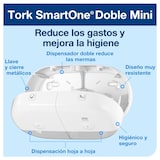 thumbnail of TORK SmartOne® |  Dispensador Mini Doble Papel Higiénico Blanco T9 (cod. 682000)