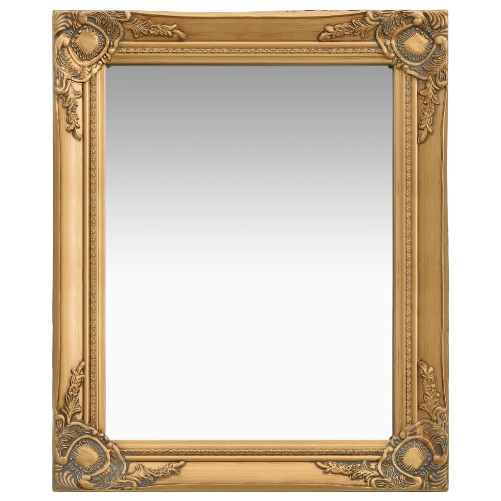 Décoshop26 - Miroir mural rectangulaire style baroque 50x60 cm Doré DEC022859