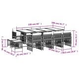thumbnail of vidaXL 13-tlg. Garten-Essgruppe mit Kissen Braun Poly Rattan