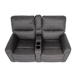 thumbnail of 2er Kinosessel HWC-K17, Relaxsessel Fernsehsessel Sofa, Nosagfederung Getränkehalter Fach ~ Stoff/Textil dunkelgrau