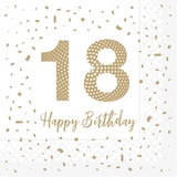 thumbnail of Sovie HORECA Serviette -Happy Birthday 18 - aus Tissue 33 x 33 cm, 3-lagig, 100 Stück