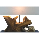 thumbnail of SalesFever Tischleuchte |Gestell Treibholz / Schirm Leinen | B 80 x T 20 x H 59 cm | Natur – Beige