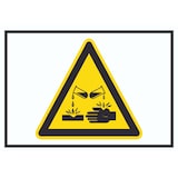 thumbnail of Vorsicht Ätzende Stoffe Symbol Schild A5 Rückseite selbstklebend