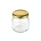 thumbnail of 12er Set Rundglas 212 ml nieder To 66 goldener Deckel incl. Diamant Gelierzauber Rezeptheft