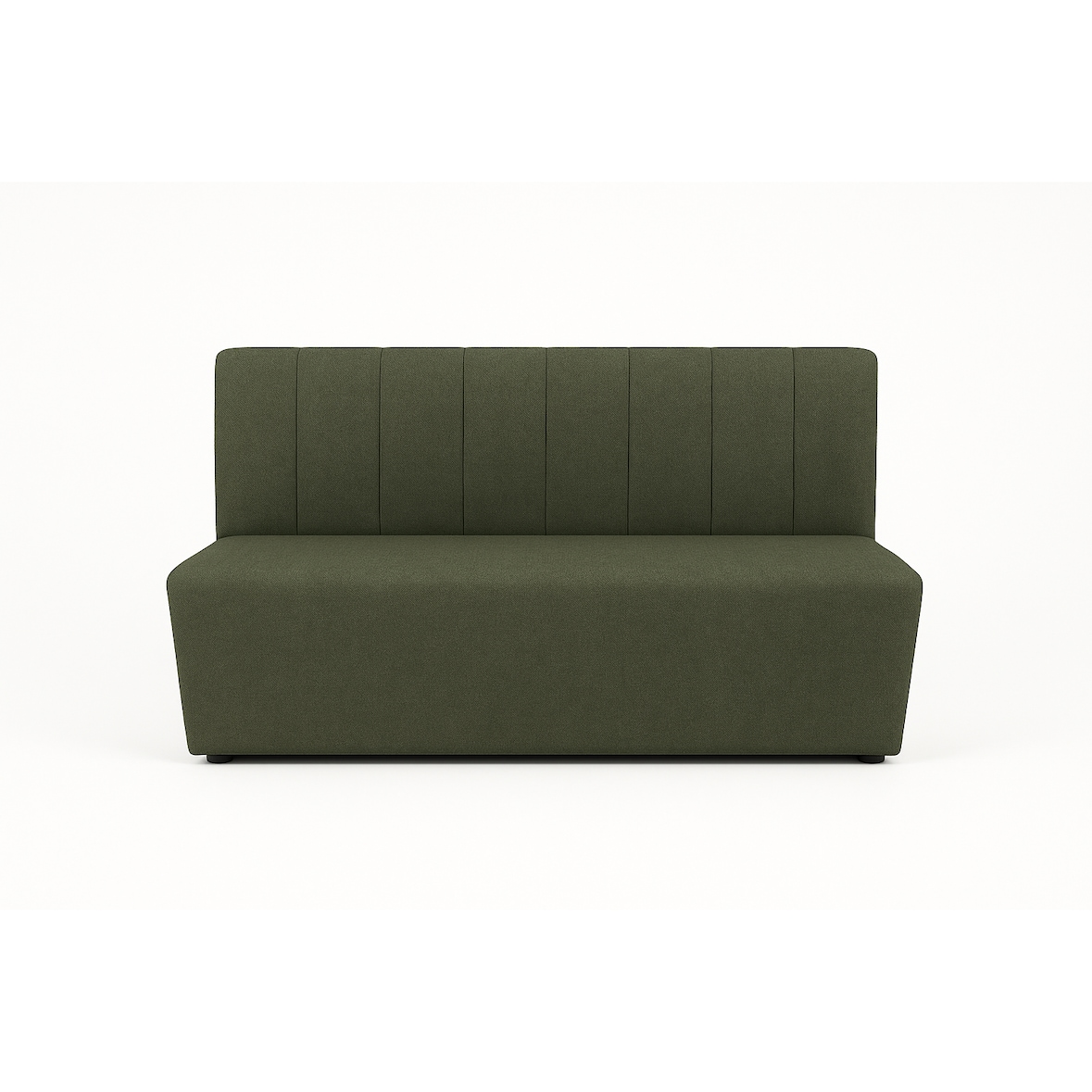 Banquette Prestige, tissu vert, couture verticale, 120x90x60 cm, France Mobilier chr