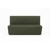 thumbnail of Banquette Prestige, tissu vert, couture verticale, 120x90x60 cm, France Mobilier chr
