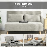 thumbnail of Schlafsofa 141x90x81 Buchenholz Beine verstellbare Rückenlehne 3-fach Bettfunktion Gästebett Polyester Komfort Elegant Grau