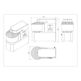 thumbnail of vaiotec deegkneder vaste kom - 20 liter / 230 volt / 2 snelheden, 380 x 736 mm