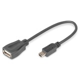 thumbnail of DIGITUS USB 2.0 Adapterkabel, OTG, Typ mini B - A St/Bu, 0,2m