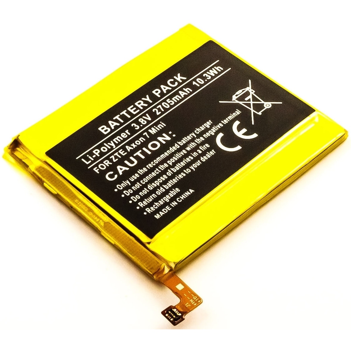 Akku für Zte Axon 7 Mini Li-Ion 3,8 Volt 2700 mAh gelb