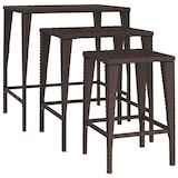 thumbnail of Tables gigognes 3 pcs marron résine tressée Modèle Zenith Moderne