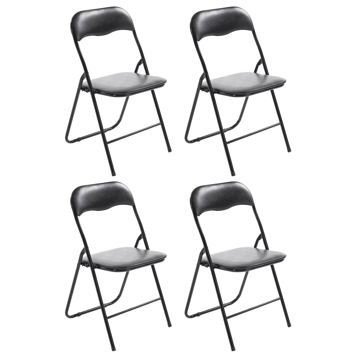 Set De 4 Sillas Plegables Felix Negro/negro