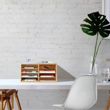 thumbnail of Relaxdays Dokumentenablage Bambus, DIN A4, 8 Fächer, Büro Organizer, HxBxT: 25 x 49 x 31 cm, Schreibtischablage, natur