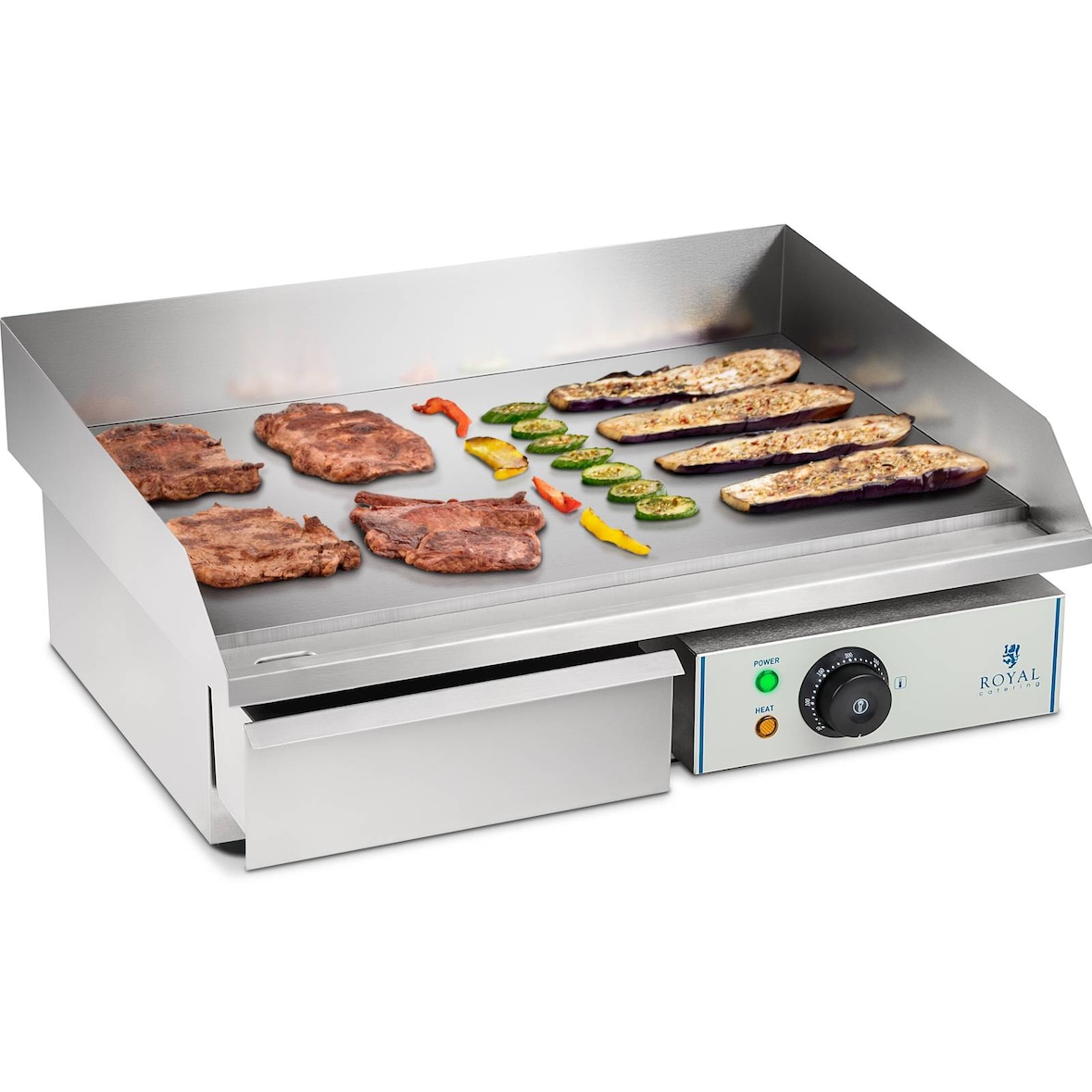 Royal Catering Plancha eléctrica fry-top - 55 cm - liso - 1 x 3,0 kW