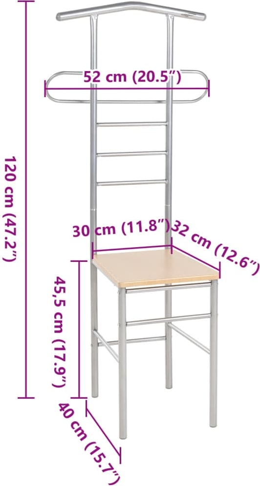 vidaXL Herrendiener Stühle 2 Stk. Metall