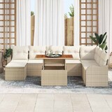 thumbnail of vidaXL Garten-Sofa-Set mit Kissen mit Speicher 9 pcs Beige und Creme