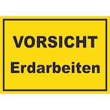 thumbnail of Vorsicht Erdarbeiten Schild mit Text A2 (420x594mm)