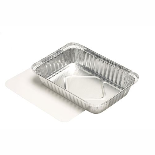Starpak 25 Schalen, Alu + Einlegedeckel, PE-beschichtet eckig 0,8 l 4 cm x 15 cm x 21,4 cm